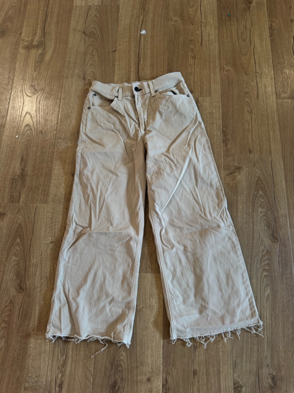 ASKK NY Beige Wide Leg High-Rise Jeans